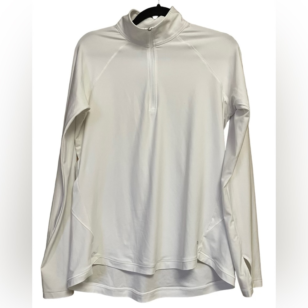 DSG Athletic Pullover Jacket with Thumbholes Half Zip White Women’s Medium